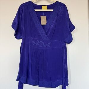 Maeve Purple Embroidered Blouse